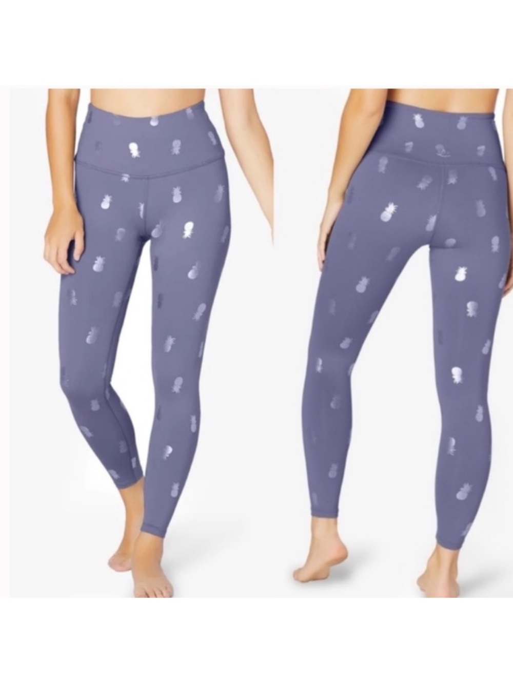 Beyond Yoga Dusty Filet Metallic Pineapple Print Leggings in Purple Size M